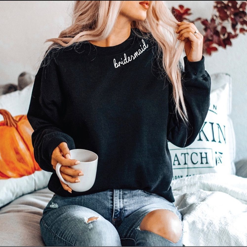 NWT Wool + Pepper Co. BRIDESMAID Minimalist Crewneck Sweatshirt